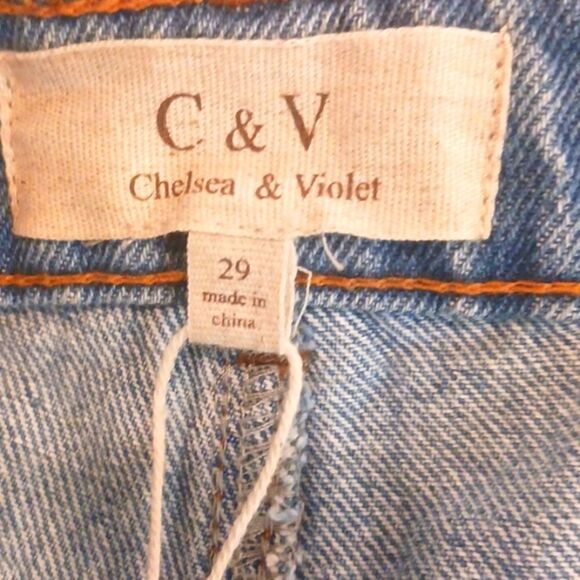 C&V distressed high waist blue denim shorts sz 29 - Picture 6 of 9